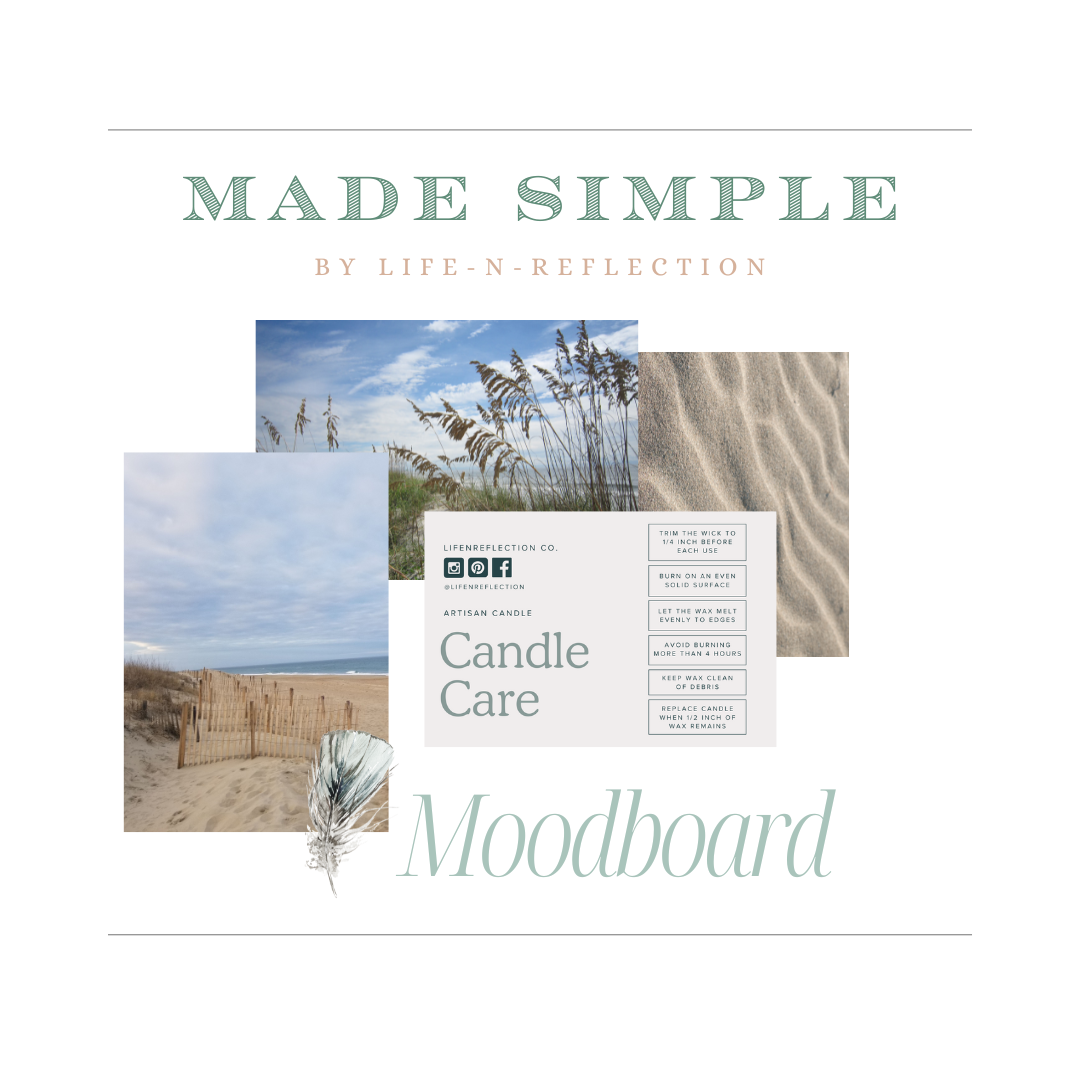 Canva Candle Care Card Templates Blue Cypress