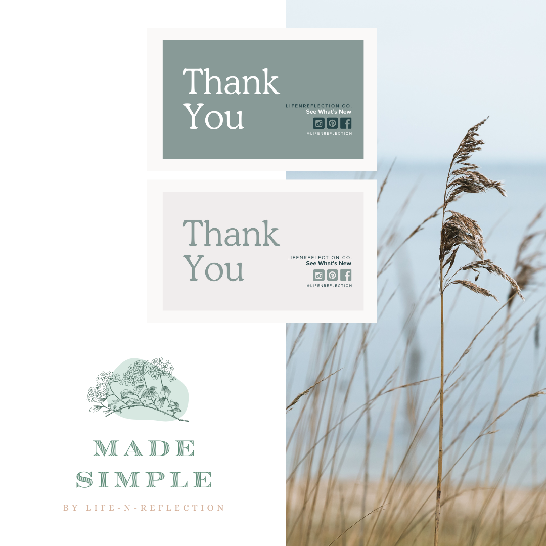 Thank You Card Canva Templates Blue Cypress