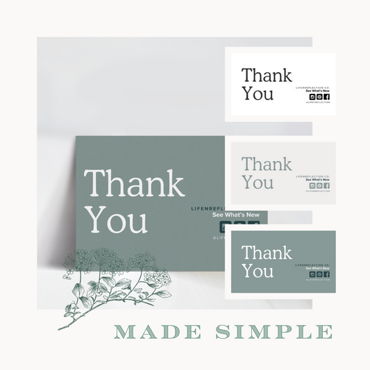 Thank You Card Canva Templates Blue Cypress