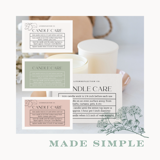 Candle Care Card Templates Magnolia In Bloom